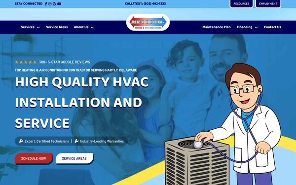 Air Doctorx homepage after the Bear North rebuild