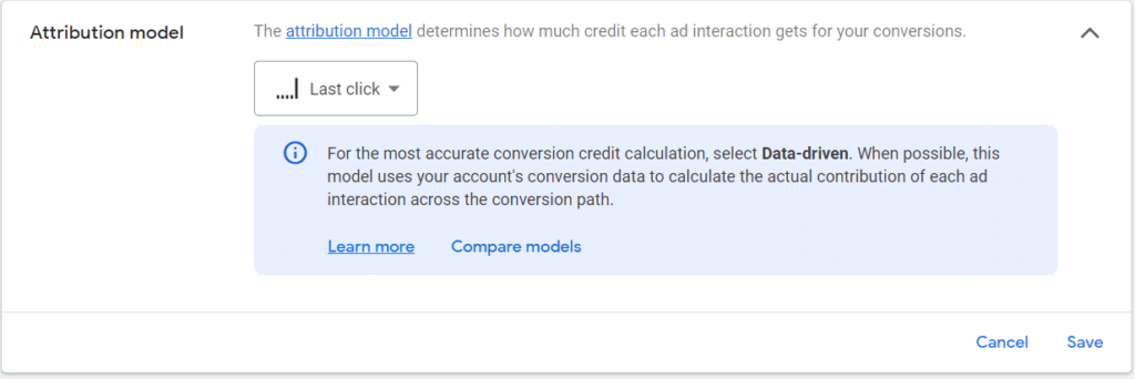 Attribution Model Google Ads