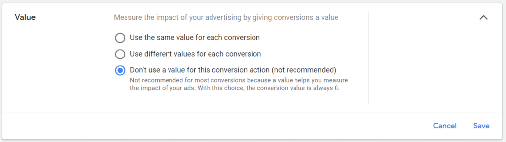 Conversion Value Google Ads